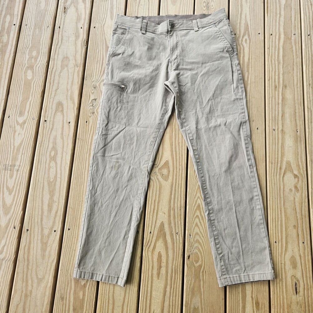 WP Weatherproof Men's 36x32 Active Stretch Utility Pants Dark Khaki Gray